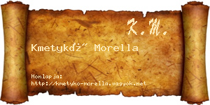 Kmetykó Morella névjegykártya